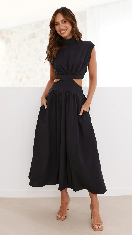 Maddison Midi Dress - Black