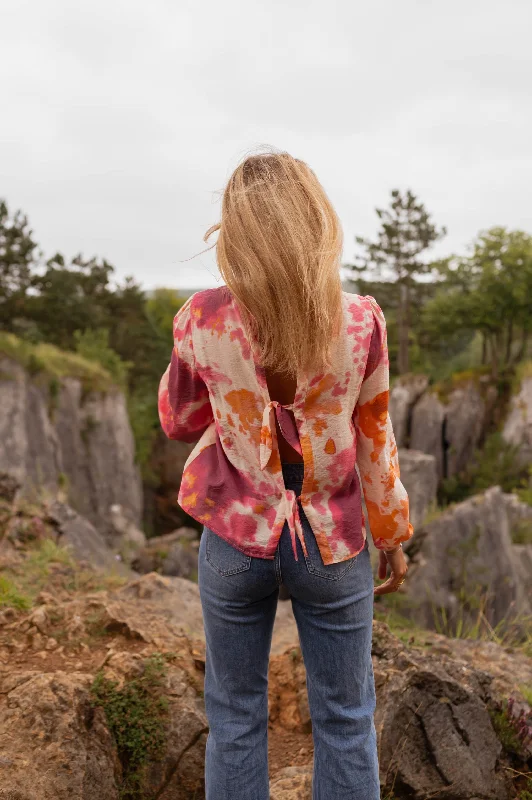 Orange Patterned Eglantine Blouse Tunics Review highly