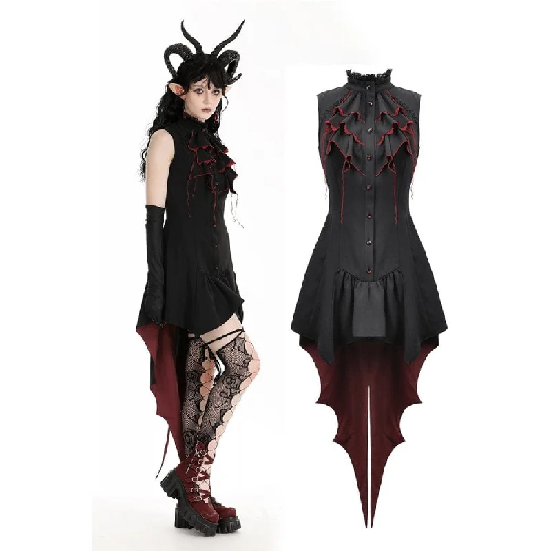 Women's Gothic Contrast Color Halloween Tail Dress Tunics Ceremony elegant