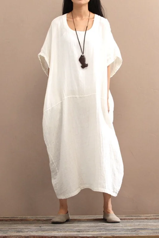 Cotton Loose Plus Size Long Dress Women Dress