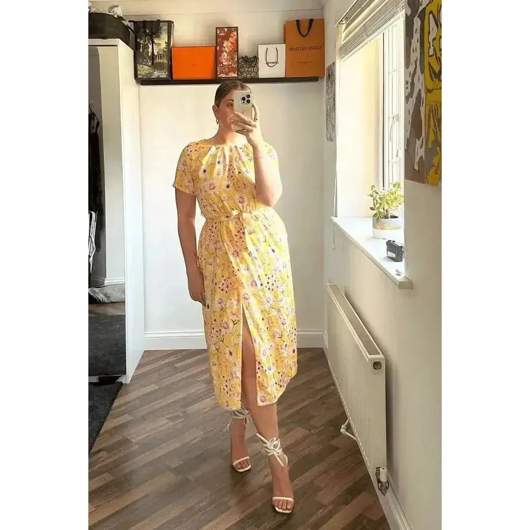 Daphne Dress - Yellow Floral