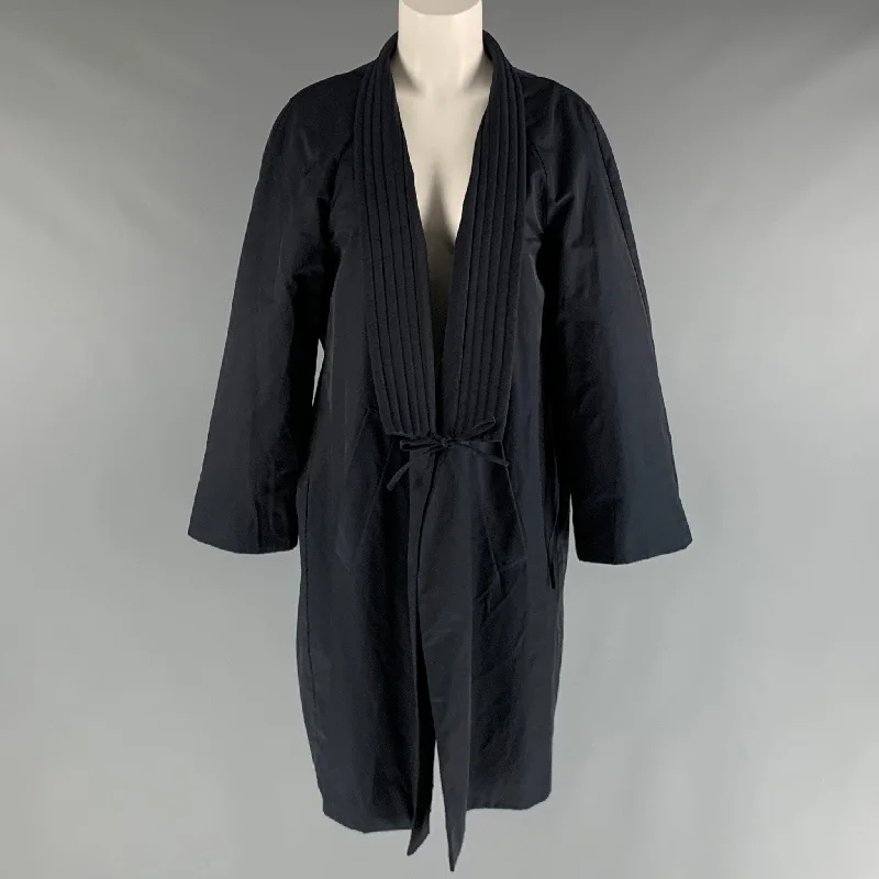 BENJIMU Size XS Navy Cotton Kimono Coat