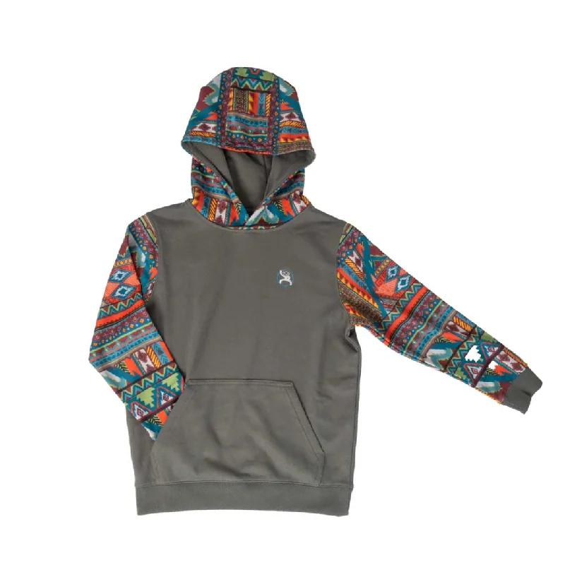 Hooey® Youth Boy's Roughy Summit Charcoal Aztec Hoodie RH1191CHOR-Y