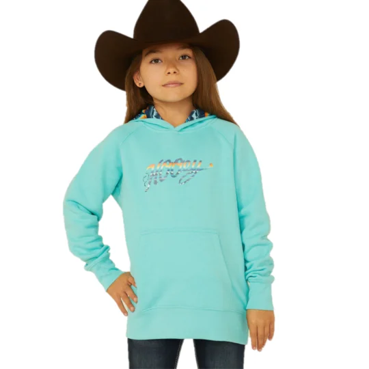 Hooey® Youth Girl's "Carico" Serape Logo Teal Hoodie HH1198TL-Y