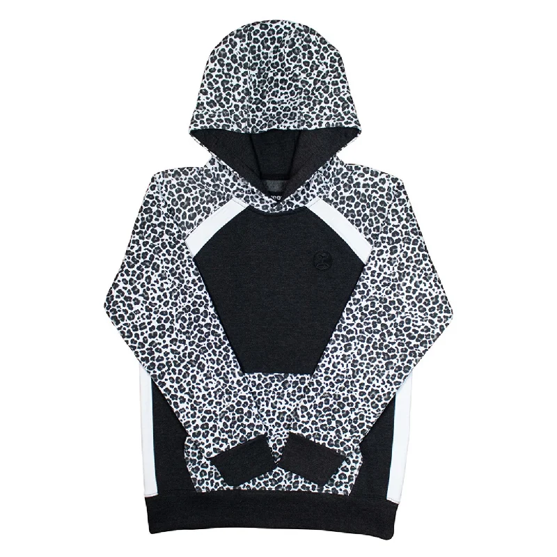 Hooey® Youth Girl's "Savannah" Black Cheetah Print Hoodie HH1197BKWH-Y