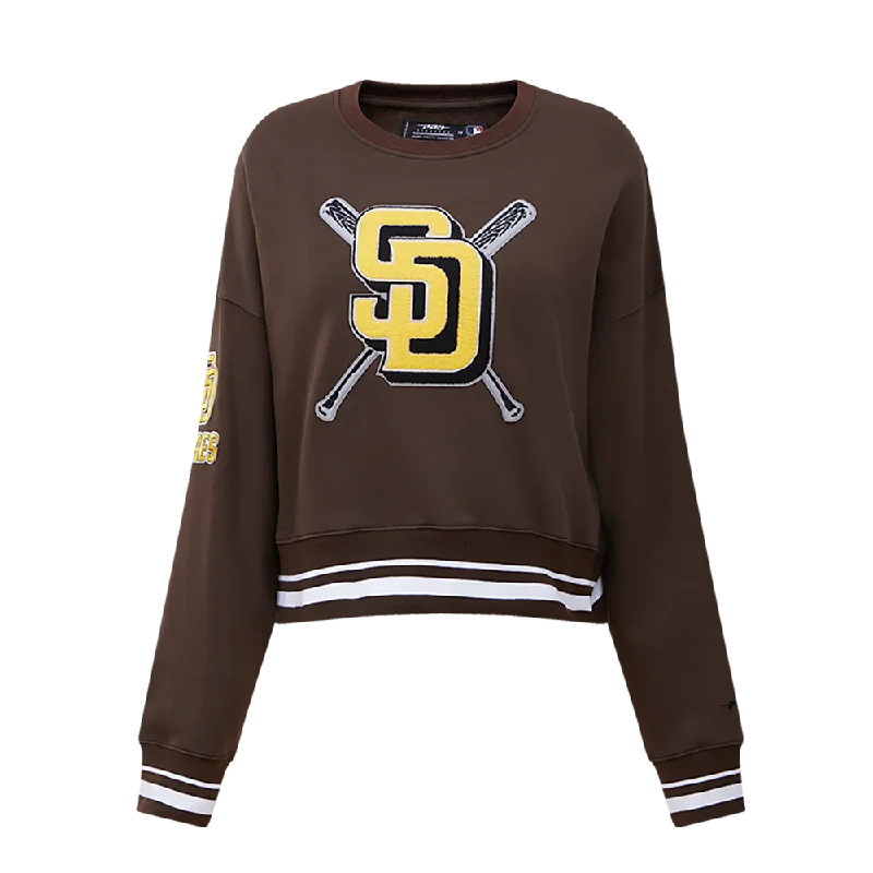 MLB SAN DIEGO PADRES MASHUP WOMEN'S RIB CREWNECK (BROWN)