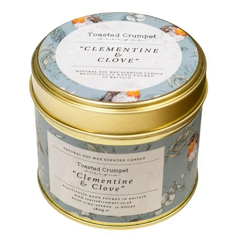 Clementine & Clove Candle in Matt Gold Tin