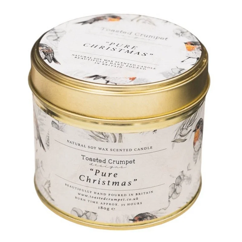 Pure Christmas Candle in Matt Gold Tin