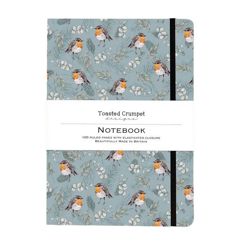 Robin & Eucalyptus Blue A5 Lined Pocket Notebook