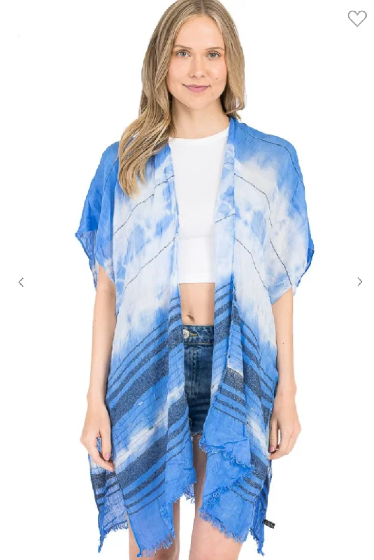 Upper Tie dye Lower Tinsel Light Cover Kimono